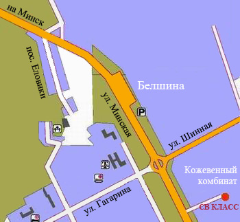 "СВ КЛАСС" на карте Бобруйска